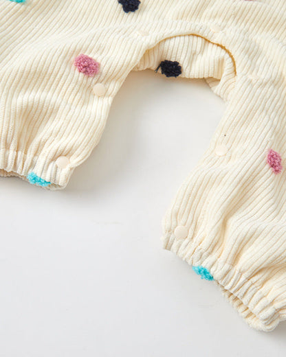 2pcs Polka Dot Baby Long Sleeve Shirt&Jumpsuits Set
