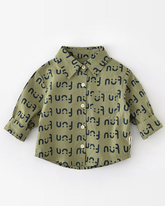 Smile Letter Printed Baby Long Sleeve Shirt