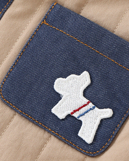 Warm Fleece Denim Pocket Baby Jacket