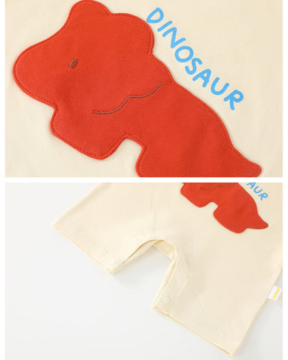 Dinosaur Pattern Cotton Short Sleeve Baby Jumpsuits