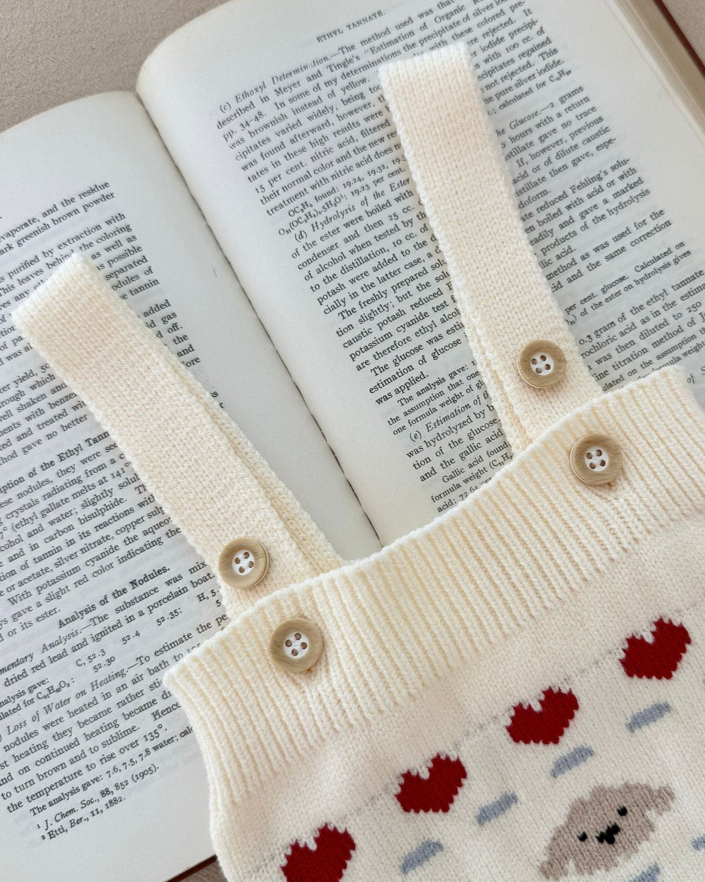 Knitted Cute Bear Heart Baby Romper Cardigan