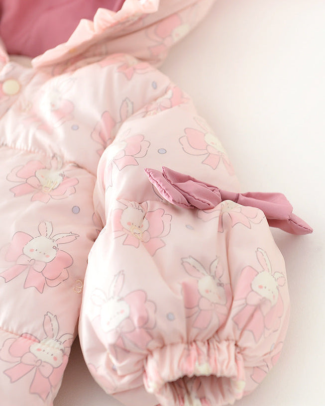 Sweet Rabbit Warm Hooded Baby Jumpsuits
