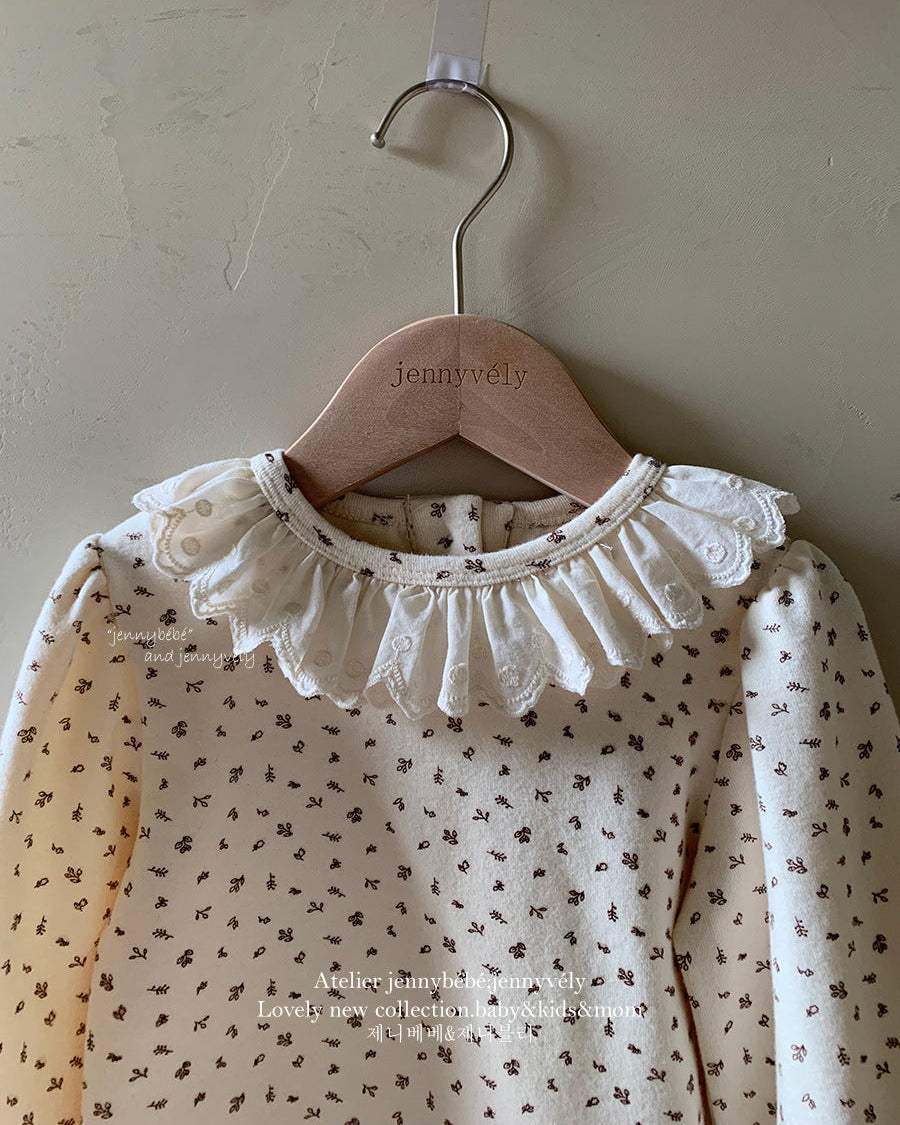 Floral Lace Collar Baby Long Sleeve Top/Romper