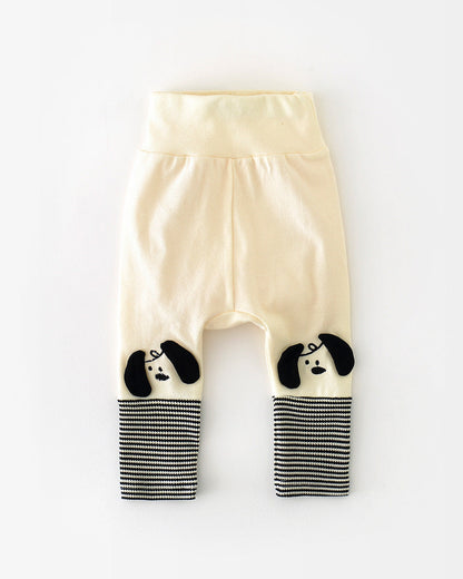 Color Black Cartoon Baby High Waisted Pants