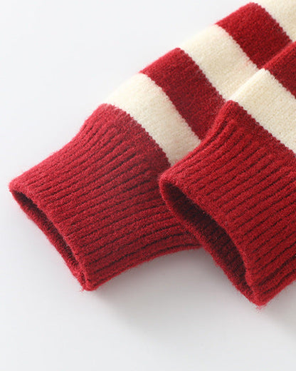 Christmas Decor Striped Knitted Baby Sweater