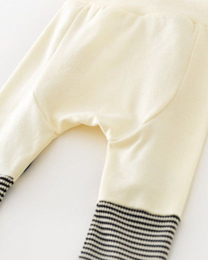 Color Black Cartoon Baby High Waisted Pants