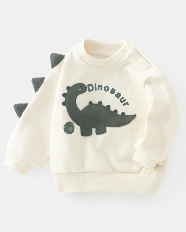 Warm Fleece Dinosaur Pattern Baby Hoodie
