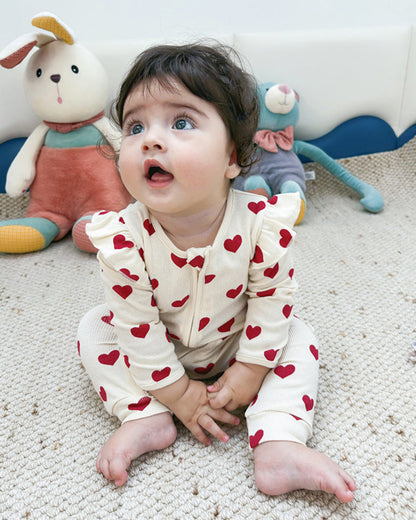 Cotton Soft Heart Long Sleeve Baby Jumpsuits/Romper