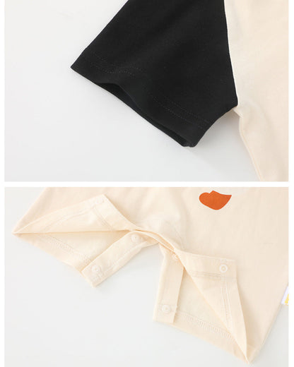 Duck Pattern Short Sleeve Baby Jumpsuits Hat Bag