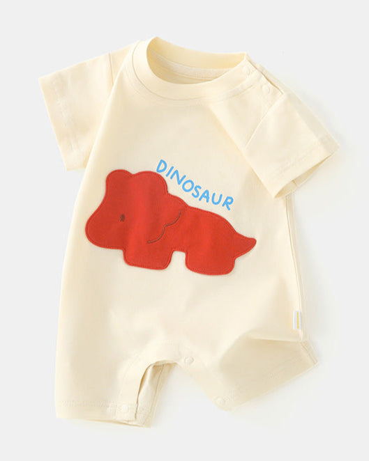 Dinosaur Pattern Cotton Short Sleeve Baby Jumpsuits