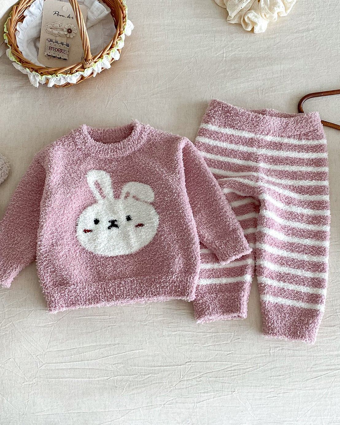 Fleece Warm Animal Pattern Baby Pajama 2pcs Set