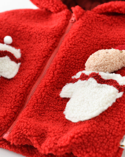 Christmas Dot Bear Fleece Baby Jacket/Pants