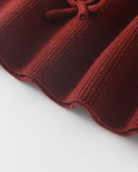 Sweet Bow Decor Ruffled Knitted Baby Dress