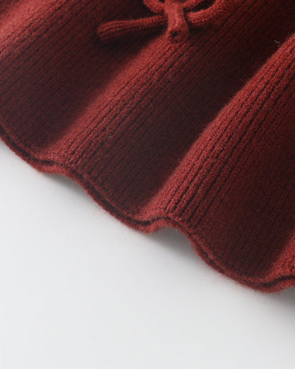 Sweet Bow Decor Ruffled Knitted Baby Dress