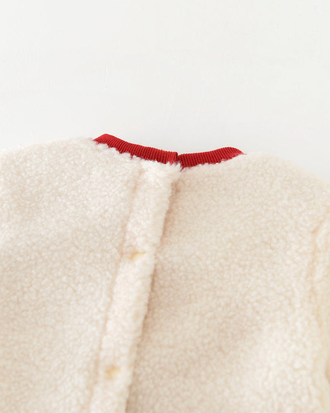 Christmas Fleece Snowman Pocket Baby Jumpsuits