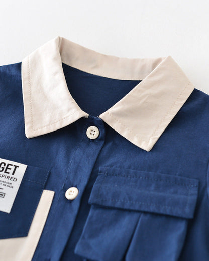Casual Solid Color Short Sleeve Baby Jumpsuits