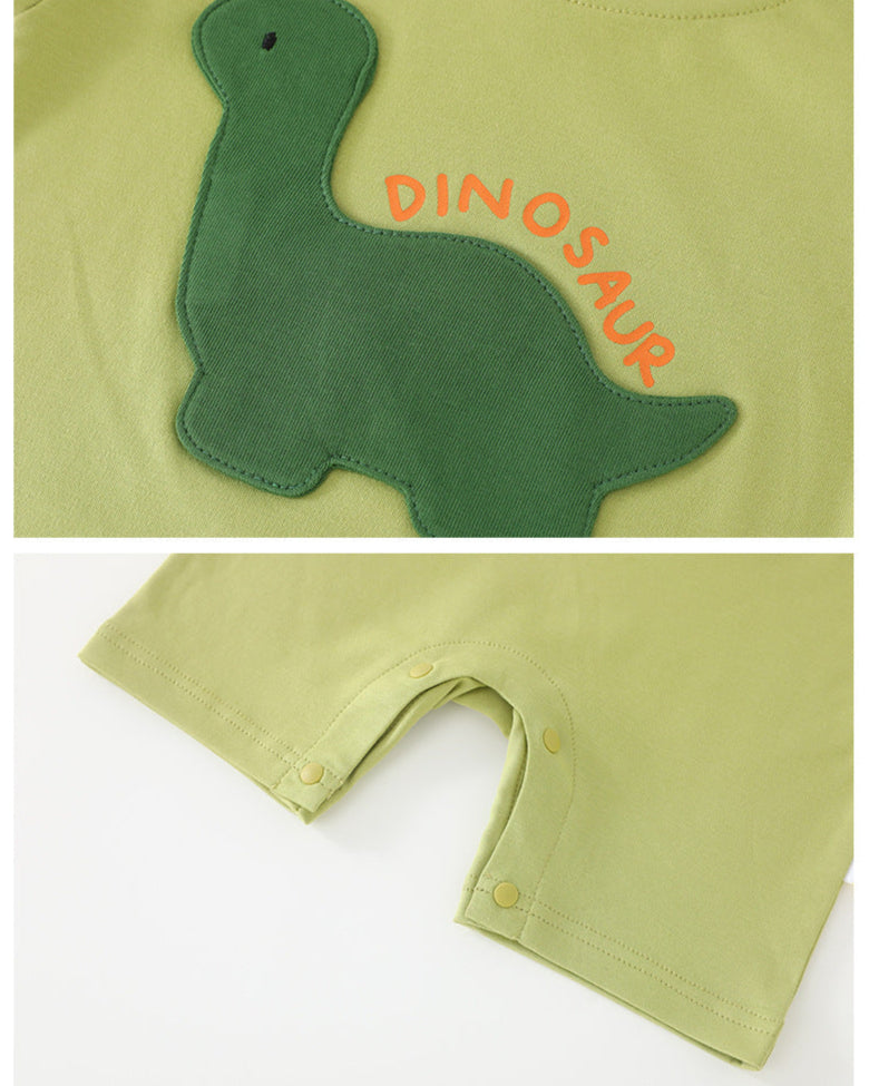 Dinosaur Pattern Cotton Short Sleeve Baby Jumpsuits