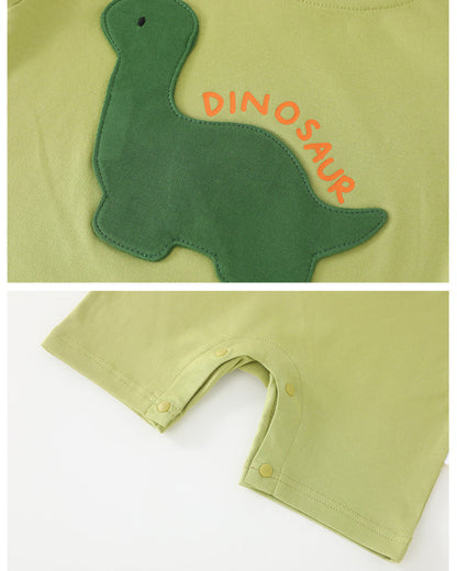 Dinosaur Pattern Cotton Short Sleeve Baby Jumpsuits
