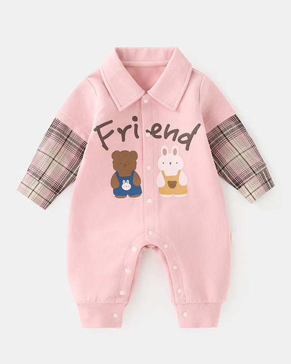 Friends Cartoon Bear Rabbit Baby Jumpsuits