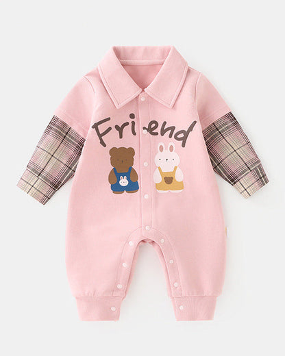 Friends Cartoon Bear Rabbit Baby Jumpsuits