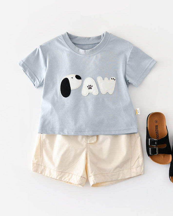 Paw Letter Baby Short Sleeve Tee