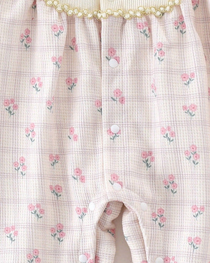 Flower Pattern Long Sleeve Baby Jumpsuits