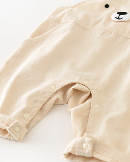 Color Block T-shirt Bear Baby Jumpsuits Set