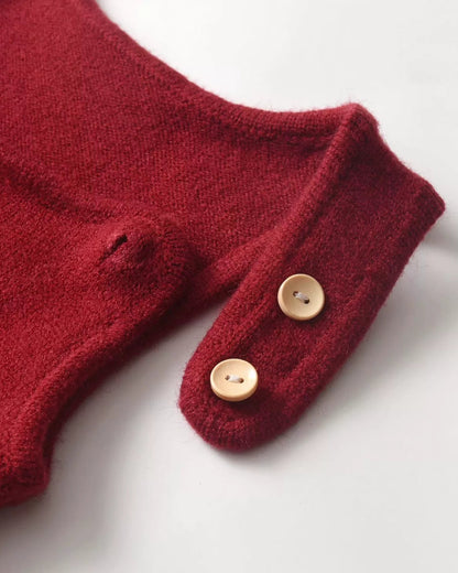 Christmas Tree Pattern Knitted Baby Jumpsuits