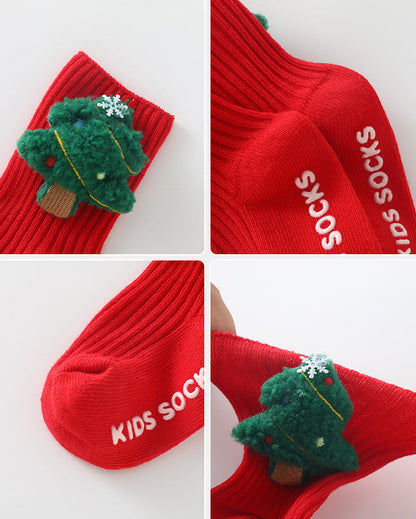 Christmas Elk Tree Snowman Baby Socks 3pcs