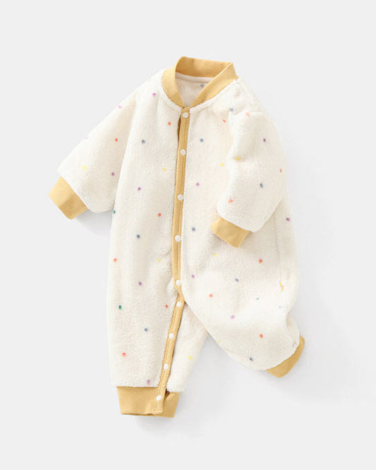 Multicolor Dot Color Block Baby Jumpsuits
