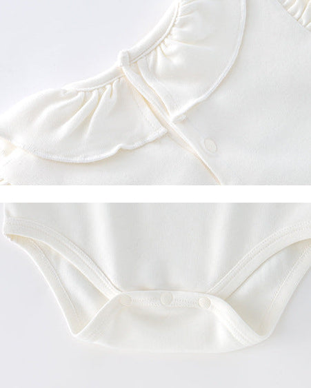 Rabbit Pattern Ruffled Collar Baby Romper