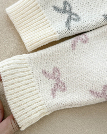 Crochet Collar Bow Knitted Baby Dress