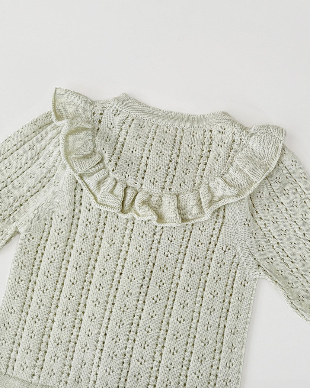 Sweet Hollowed-out Baby Girl Sweater Cardigan