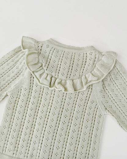 Sweet Hollowed-out Baby Girl Sweater Cardigan