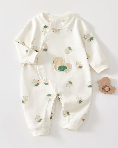Duck Pattern Cotton Thin/Thick Baby Jumpsuits
