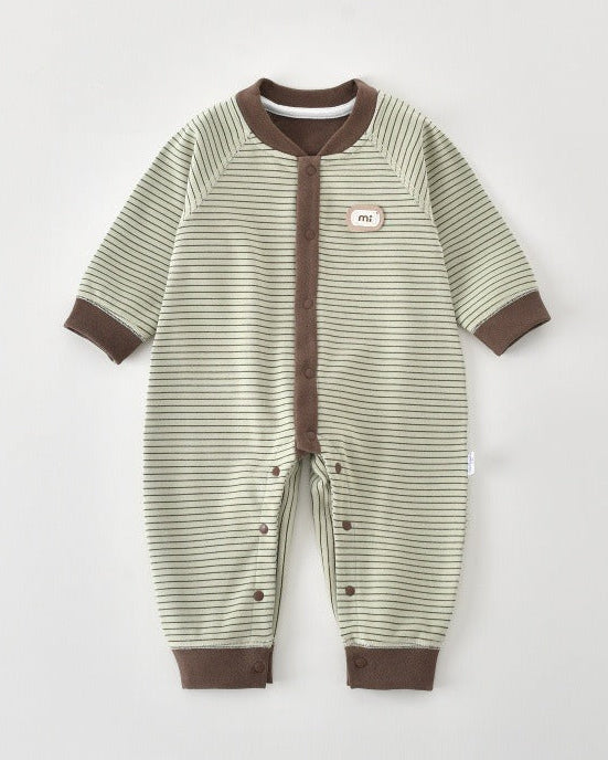 Color Block Casual Striped Baby Jumpsuits