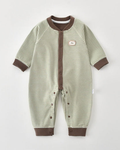 Color Block Casual Striped Baby Jumpsuits