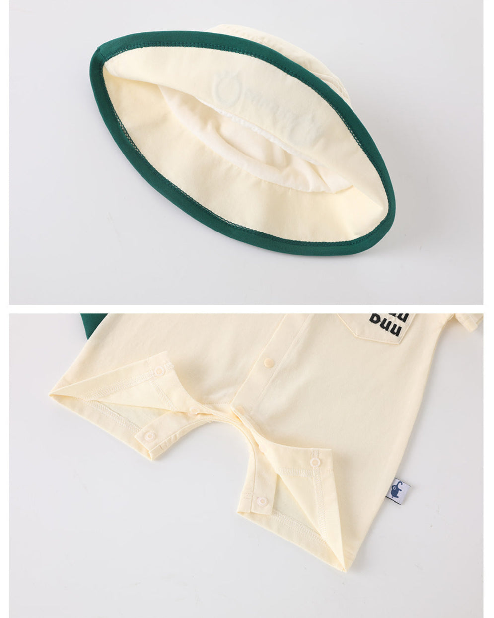 Crocodile Pattern Short Sleeve Baby Jumpsuits Hat Bag