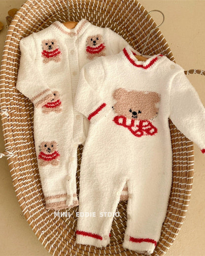 Bear Head Fleece Warm Soft Baby Pajama