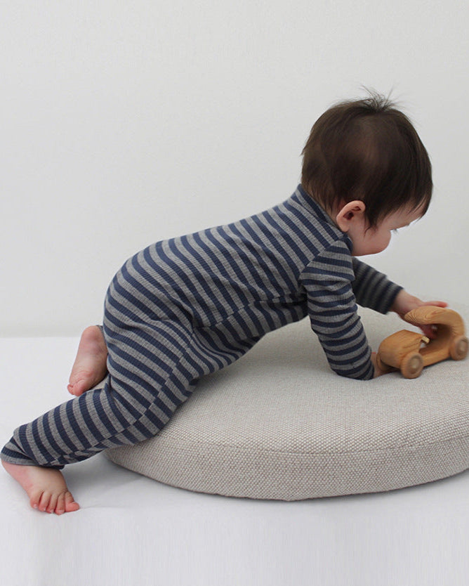 Modal Cotton Striped Long Sleeve Baby Jumpsuits Romper Pants