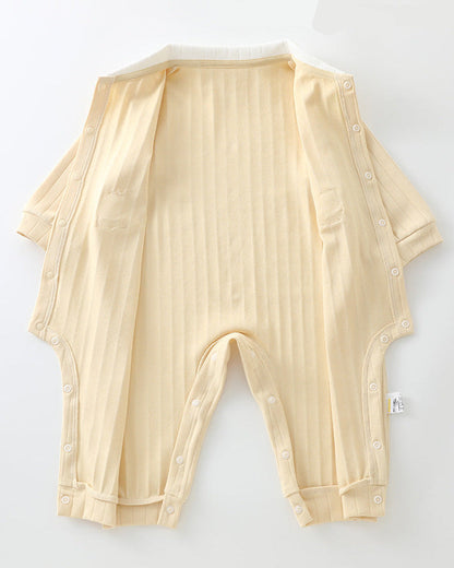 Duck Decor Striped Cotton Baby Jumpsuits