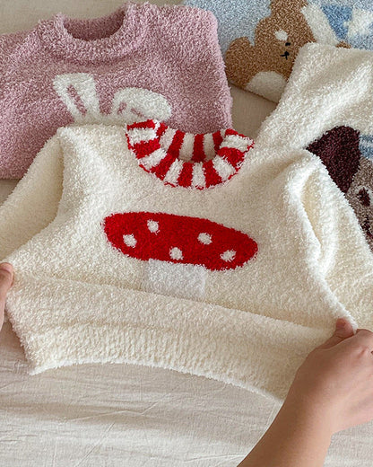 Fleece Warm Animal Pattern Baby Pajama 2pcs Set