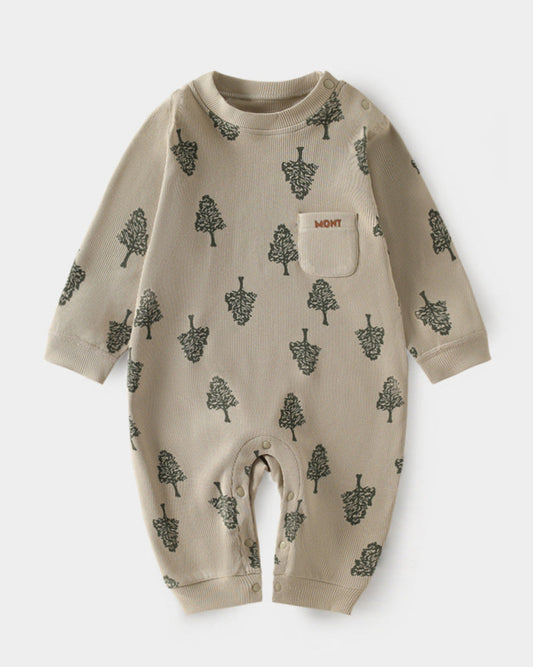 Tree Animal Soft Long Sleeve Baby Jumpsuits