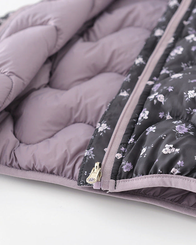 プリント柄の暖かいベビーフード付きパファージャケット