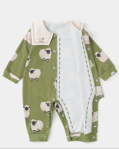 Animal Pattern Square Collar Baby Jumpsuits