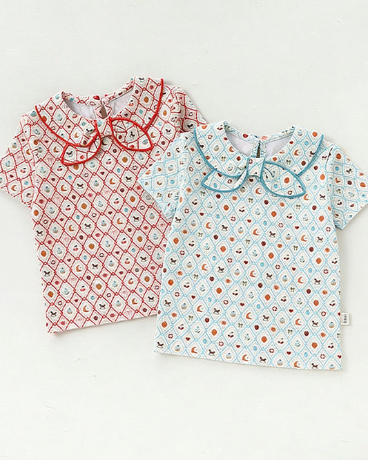 Geometric Pattern Short Sleeve Baby Tee