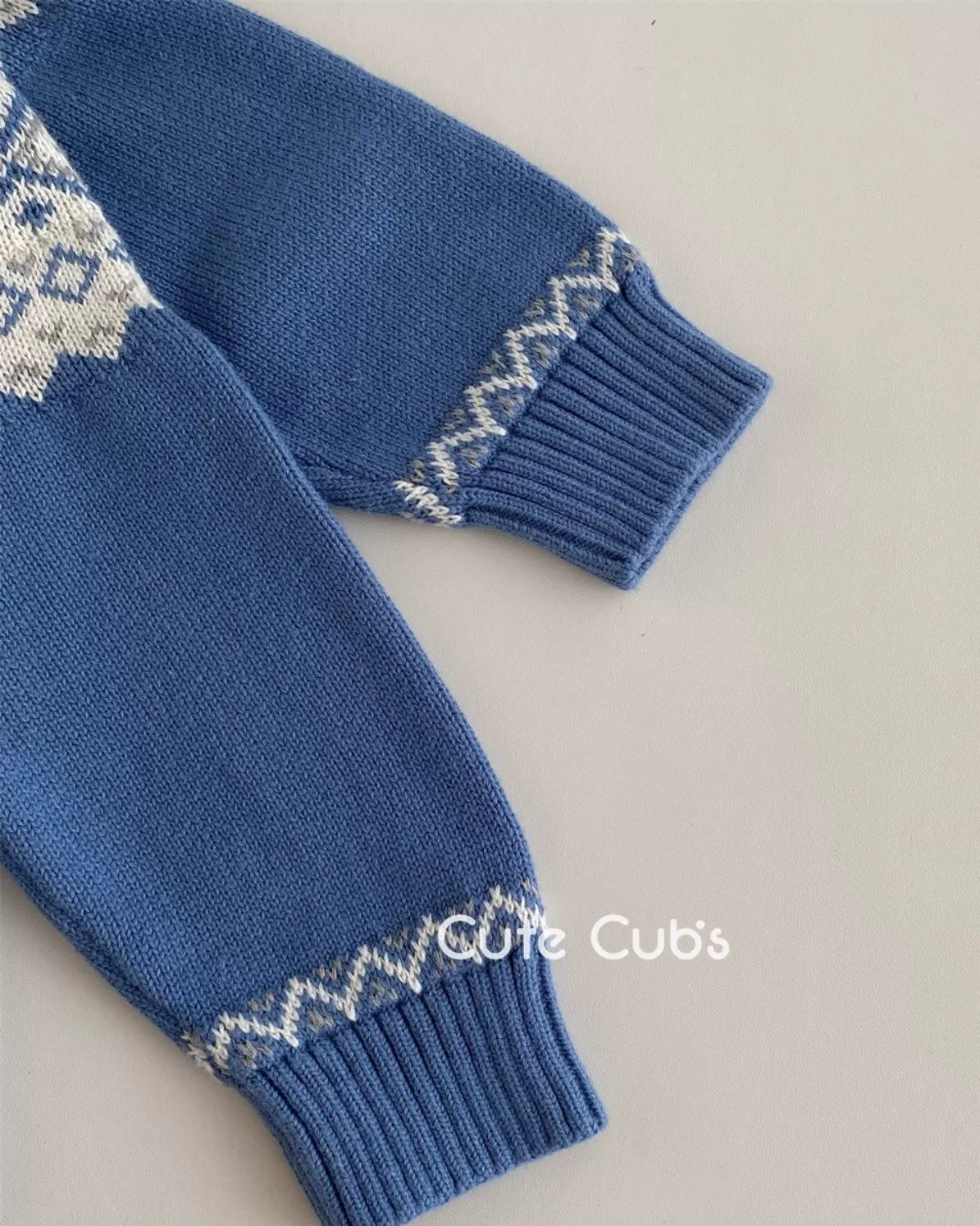 Warm Rhombus Knitted Baby Jumpsuits Hat