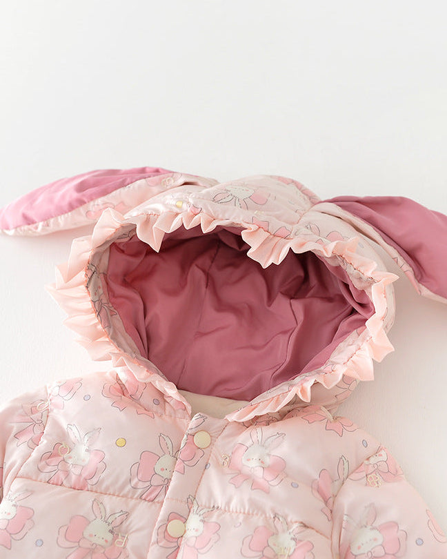 Sweet Rabbit Warm Hooded Baby Jumpsuits