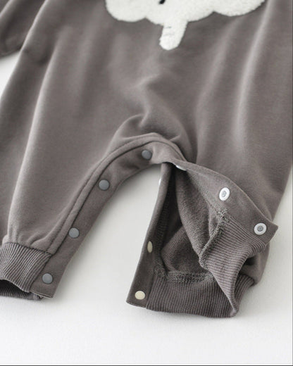 Elephant Pattern Long Sleeve Baby Jumpsuits