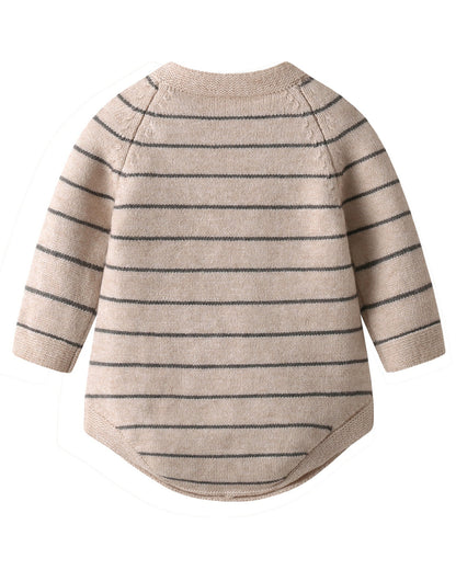 Striped Knitted Baby Romper Jumpsuits 2pcs Set